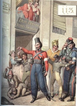 Cossacks in Paris 10 Georg Emanuel Opiz caricature Oil Paintings